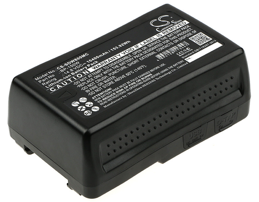 10400mAh V-Mount Battery for Sony HDW-800P/PDW-850 & MEGA SPEED Camera, 14.8V 153.92Wh Professional Broadcast Camcorder Power Solution