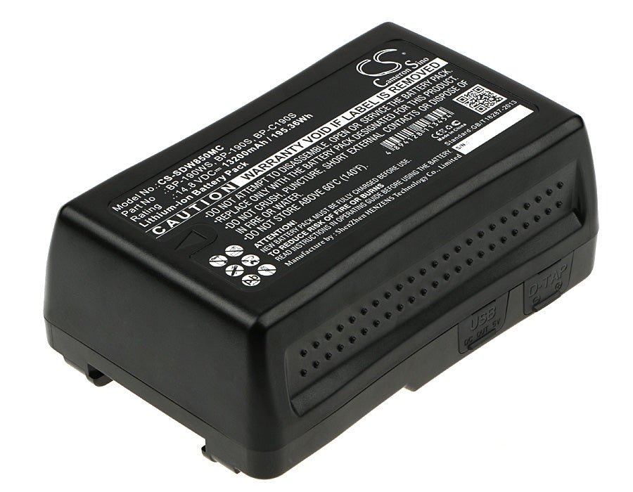13200mAh V-Mount Battery for Sony HDW-800P & MEGA SPEED Cameras - 14.8V, 195Wh High Capacity Broadcast Power Solution