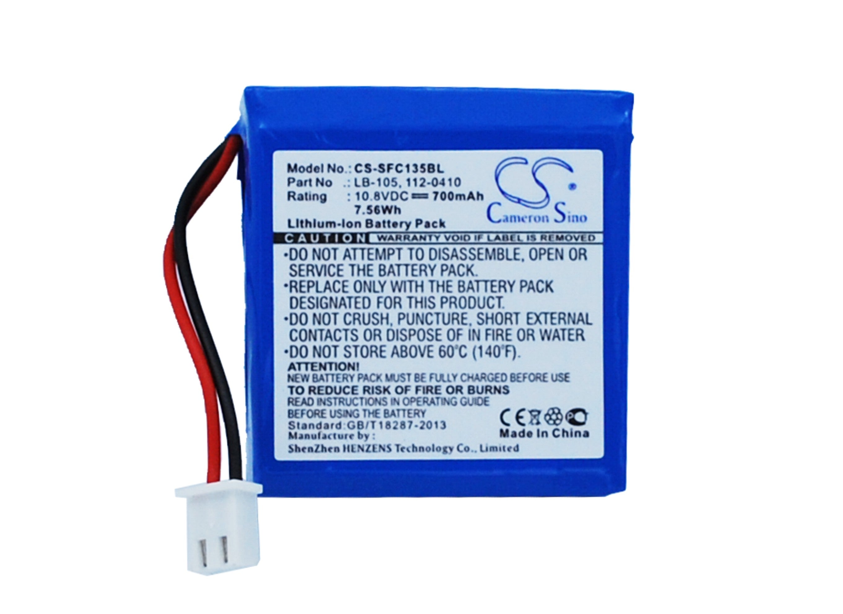 700mAh Replacement Battery for Safescan 135i/145ix/155i/165i Payment Terminals (10.8V, LB-105/112-0410)