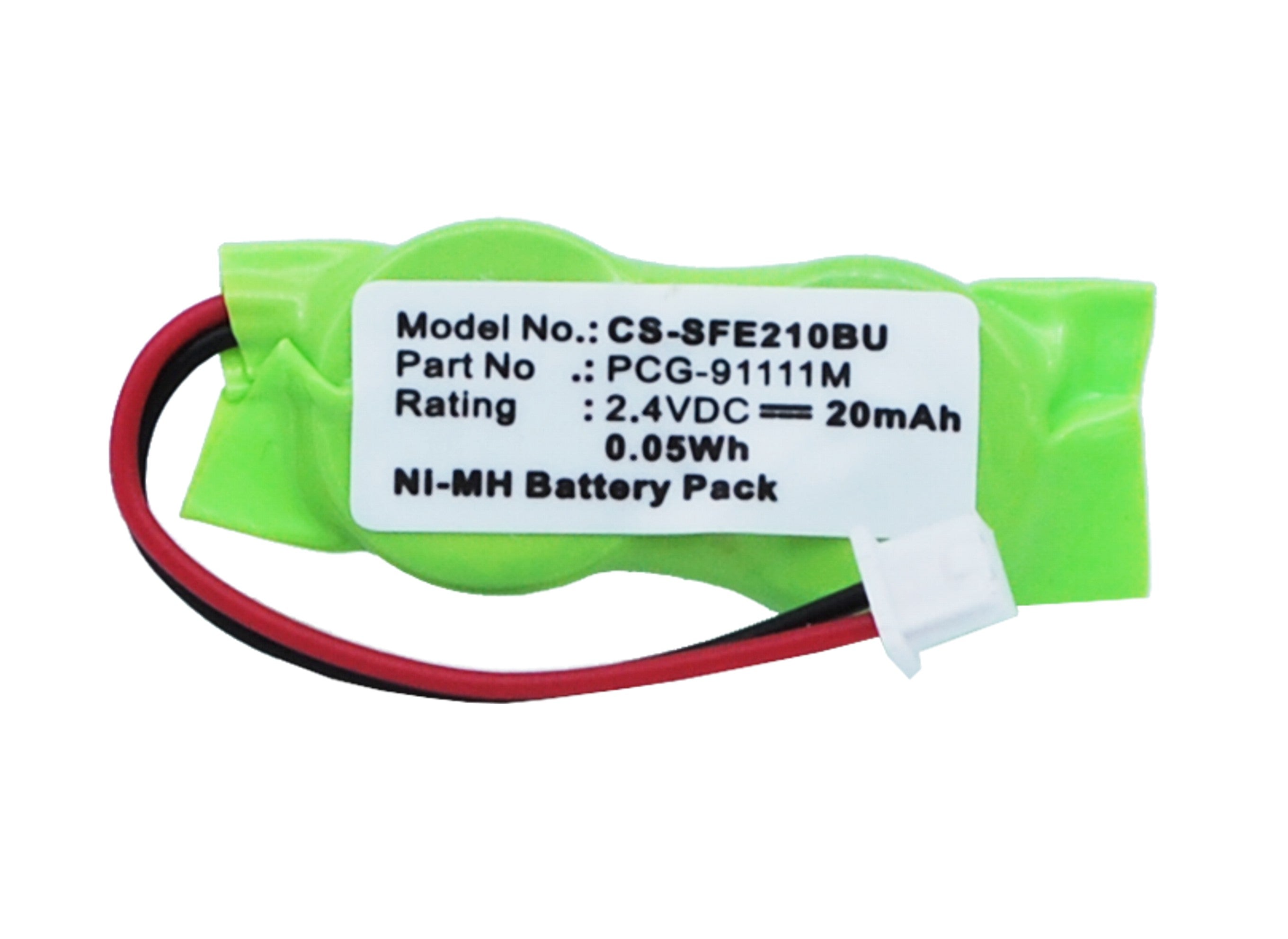 20mAh CMOS RTC Battery - Sony VAIO GRX3P, PCG-C1, R505, Z505 Series - 2.4V Ni-MH Replacement