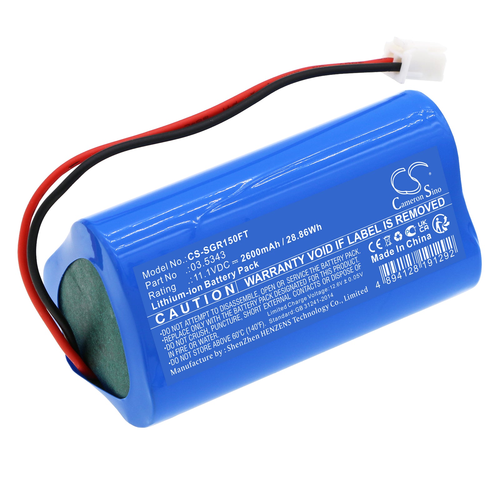2600mAh 11.1V Li-ion Battery - SCANGRIP VEGA 1500 C+R (03.5451) Work Light Replacement - High Capacity Power