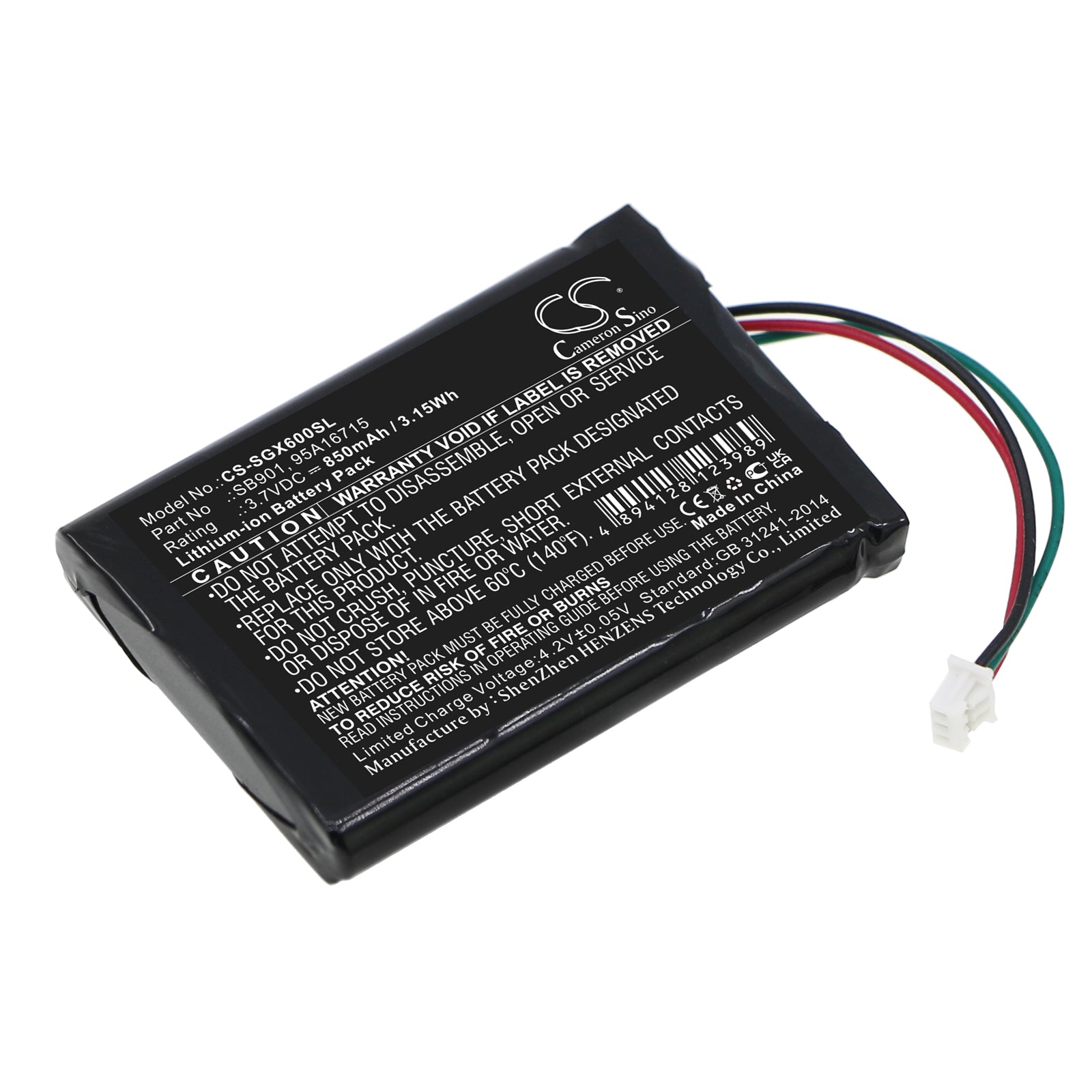 850mAh Replacement Battery for Shure MXW1, MXW6, MXW8 Wireless Mics - Bodypack, Boundary, Desktop Base - 3.7V Li-ion