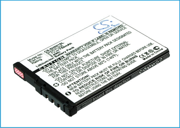750mAh Li-ion Replacement Battery for Sharp SH001/SH002/SH004/SH005/SH007 Smartphones - 3.7V, Size: 63.63x49.21x19.74mm