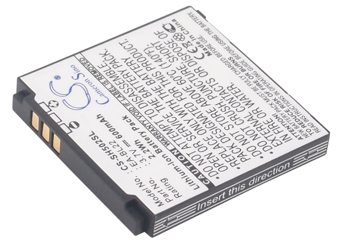 600mAh Replacement Battery for Sharp SH5010C, SH5018C, SH5020C Smartphones - 3.7V Li-ion, EA-BL22