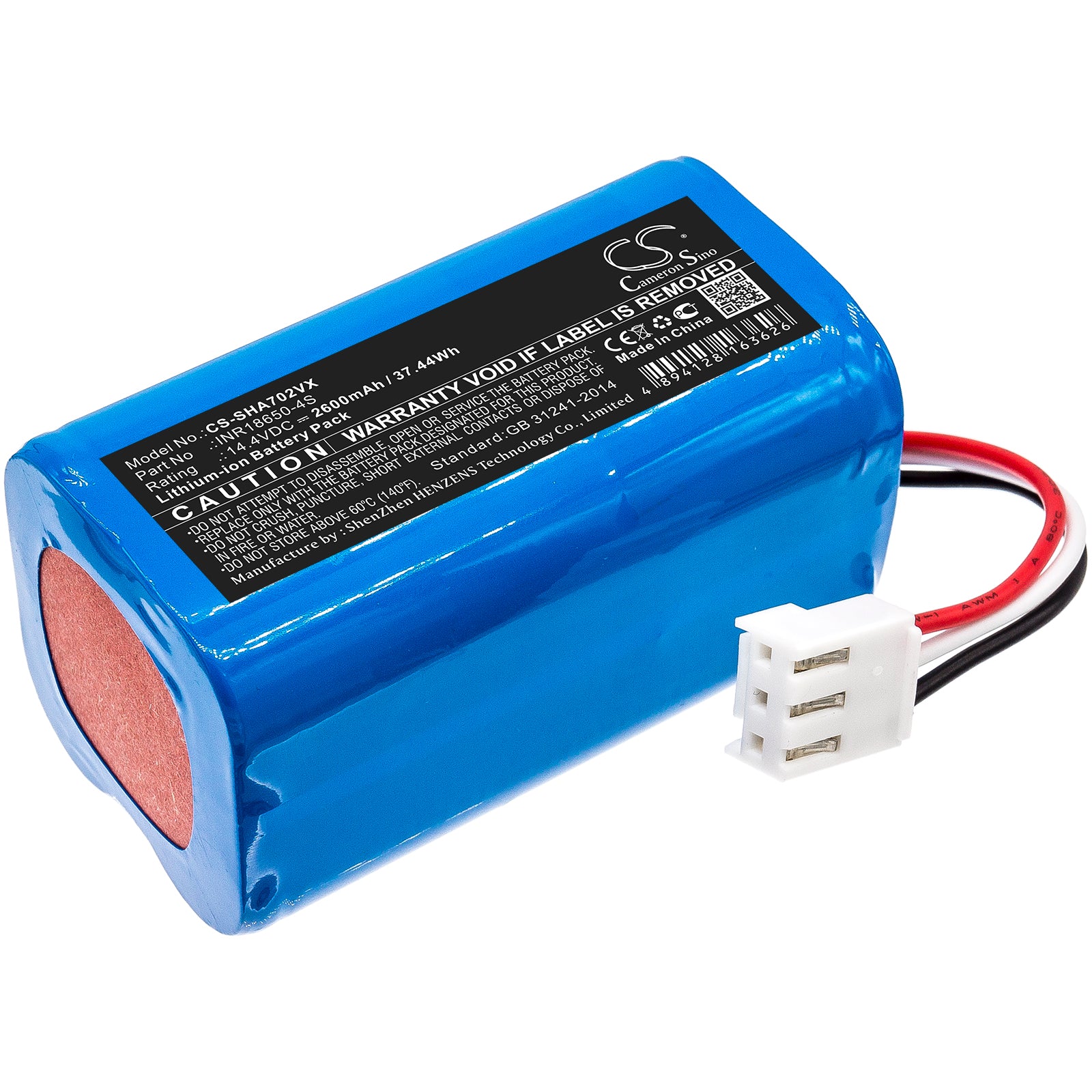 2600mAh Li-ion Replacement Battery for Severin Chill RB-7028 Robot Vacuum - 14.4V, INR18650-4S Compatible