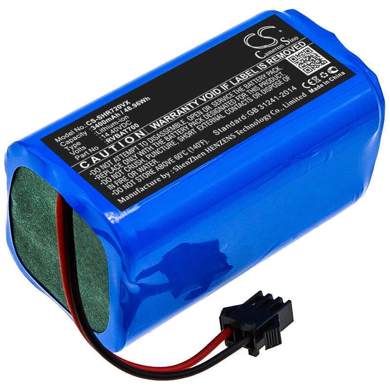 14.4V 3400mAh Li-ion Replacement Battery for Shark ION Robot Vacuum: 700, 720, 750, RV700, RV720 Series