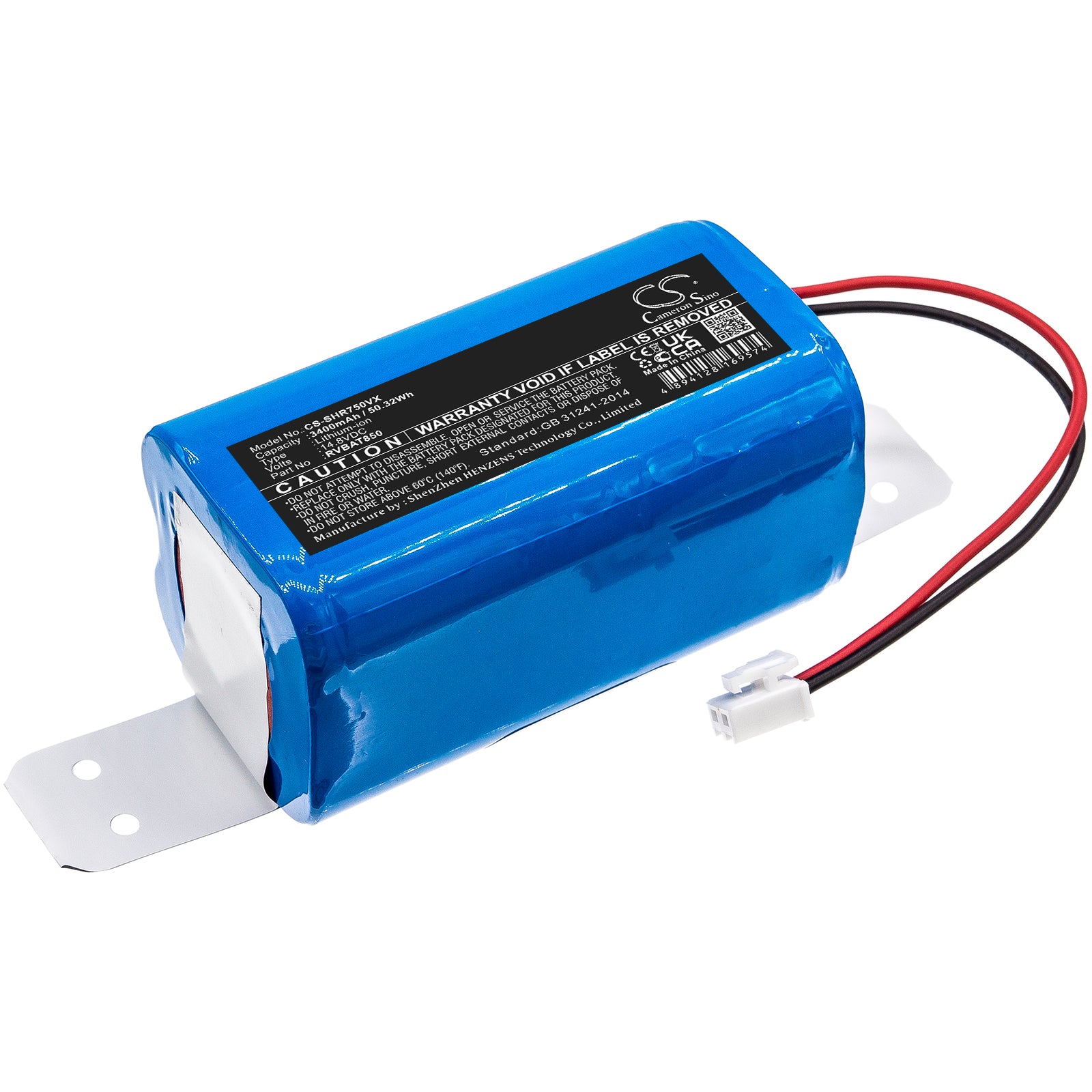 3400mAh 14.8V Li-ion Battery Replacement for Shark ION Robot Vacuum R71 R85 RV700 RV750 RV2000 Series