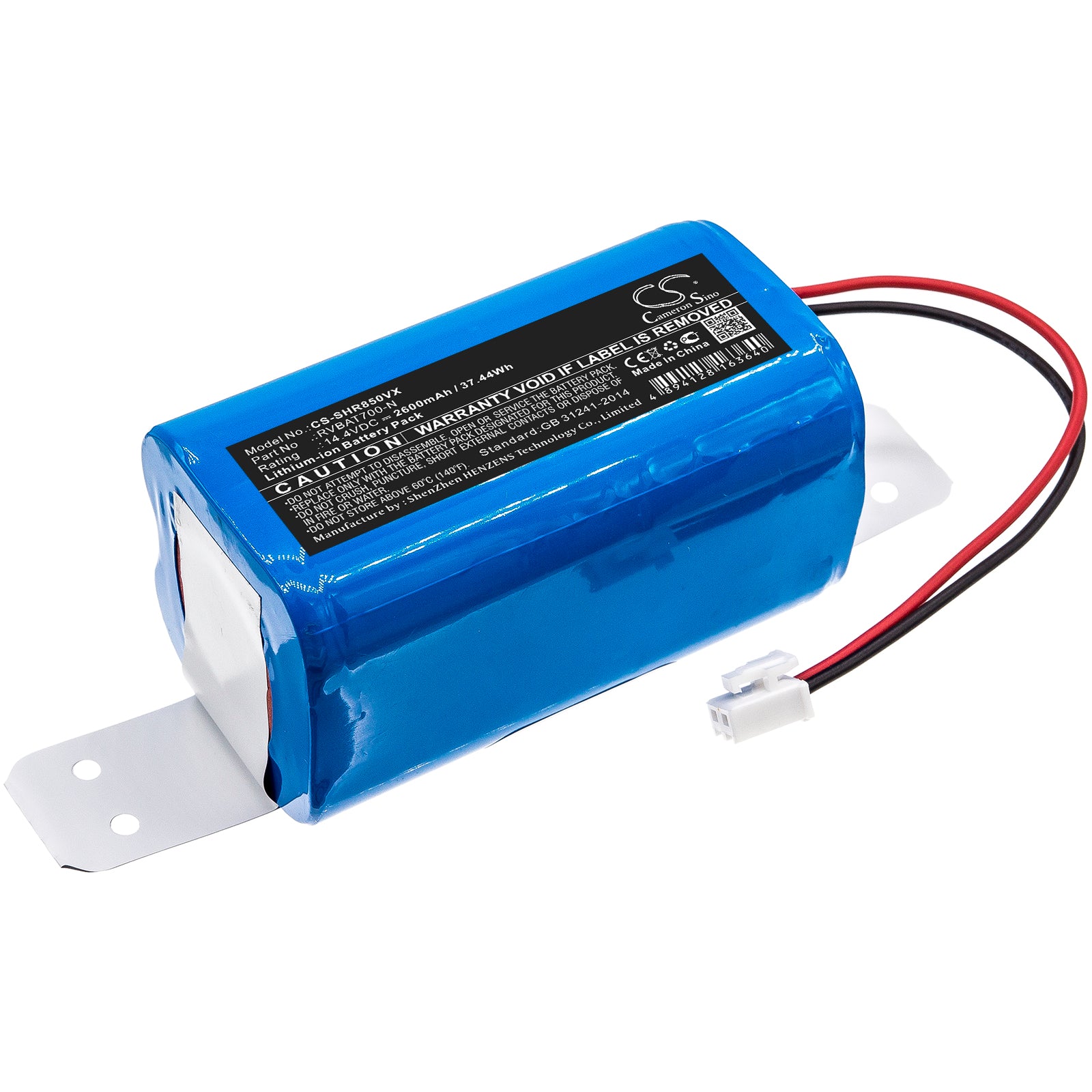 2600mAh 14.4V Li-ion Replacement Battery for Shark ION Robot Vacuum RV850BRN, RV750 - RVBAT700-N