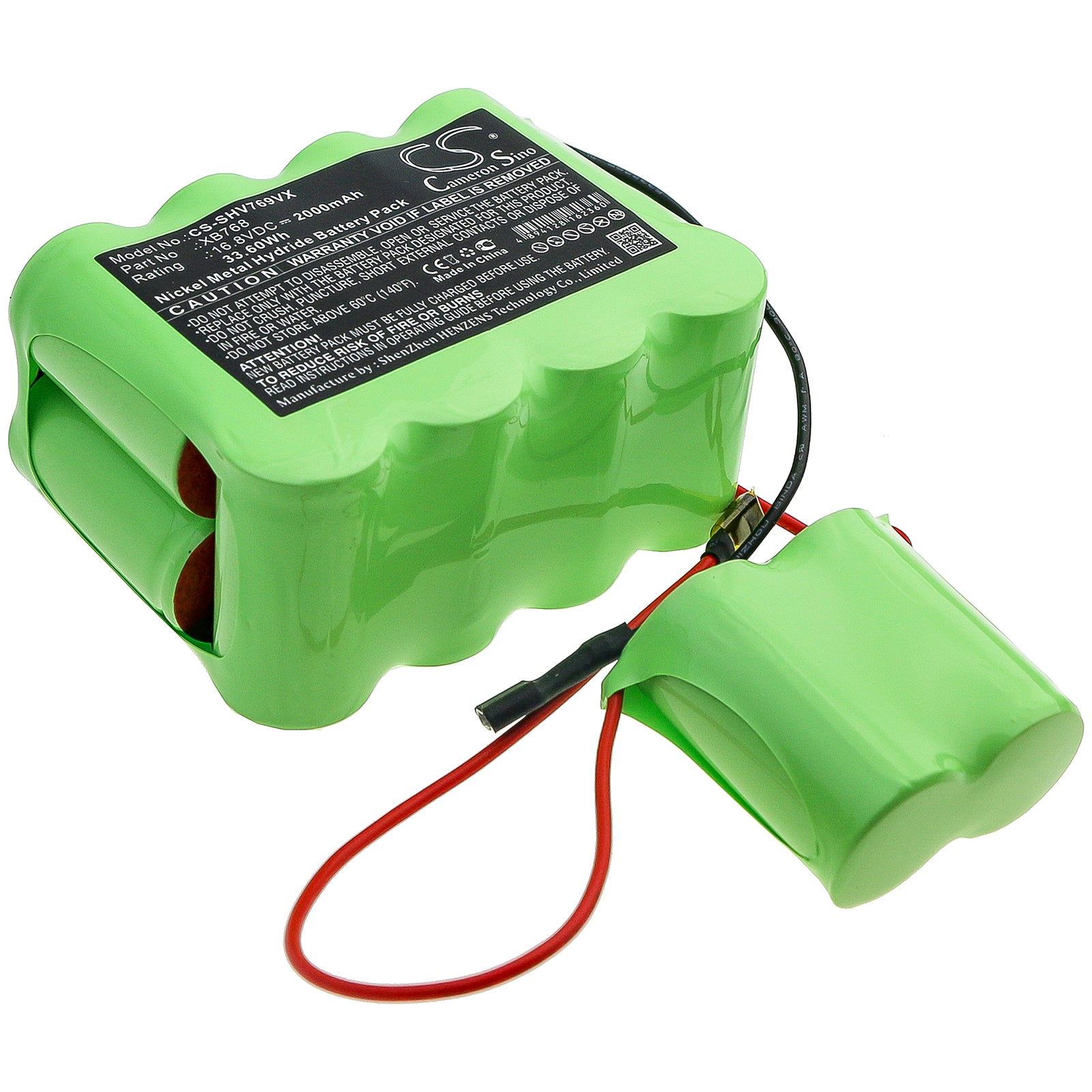 16.8V 2000mAh Ni-MH Replacement Battery for Shark SV769TD, SV90Z, VX33 Vacuums - XB768 Compatible
