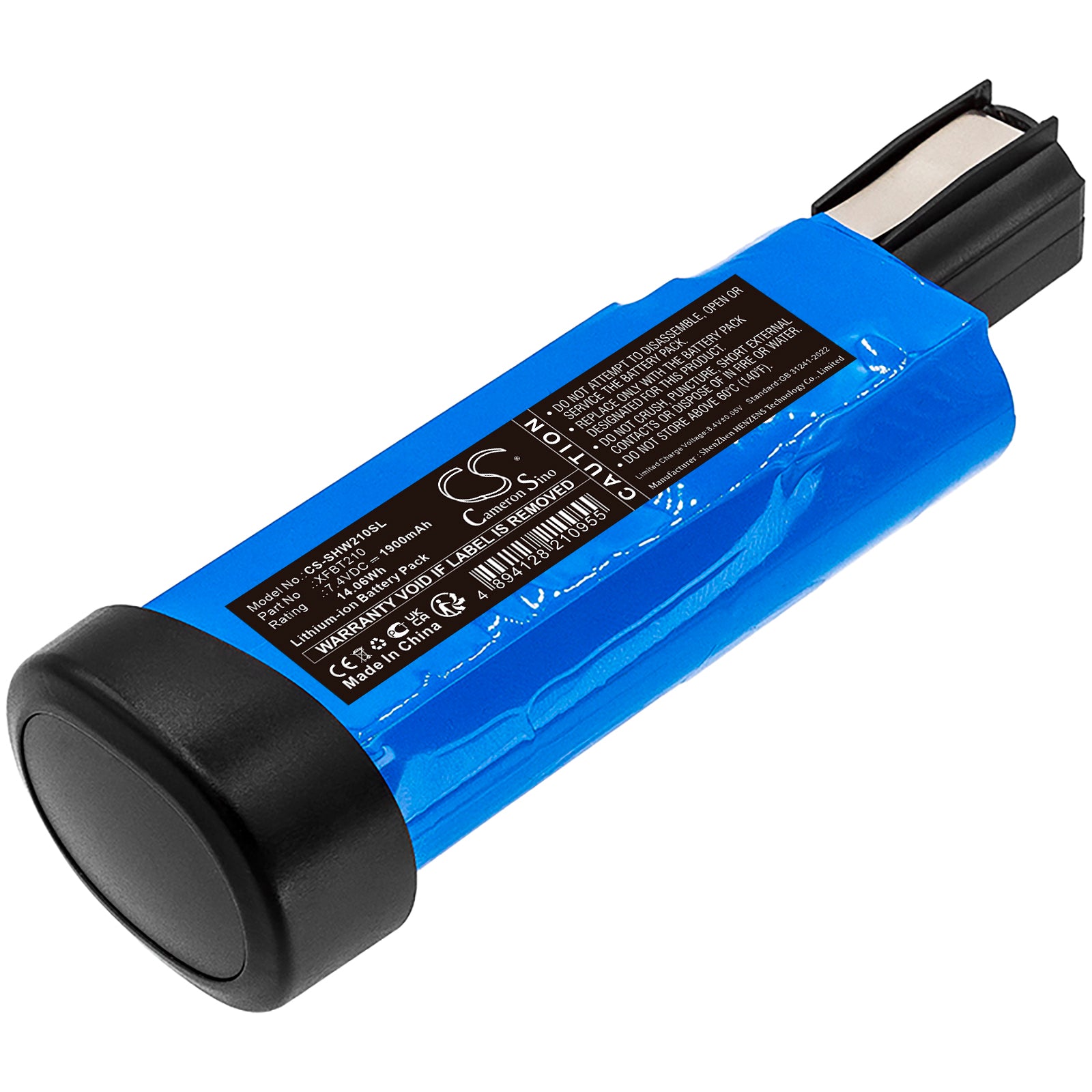 Replacement 1900mAh Lithium-Ion Battery for Shark WV210, XFBT210 Cordless Handheld Vacuum - 7.4V