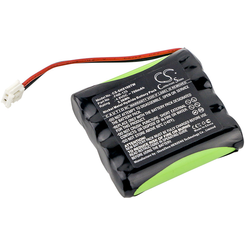 700mAh Ni-MH Battery Replacement for Standard Horizon HX100 Two-Way Radio, 4.8V 3.36Wh, FNB-125 Compatible