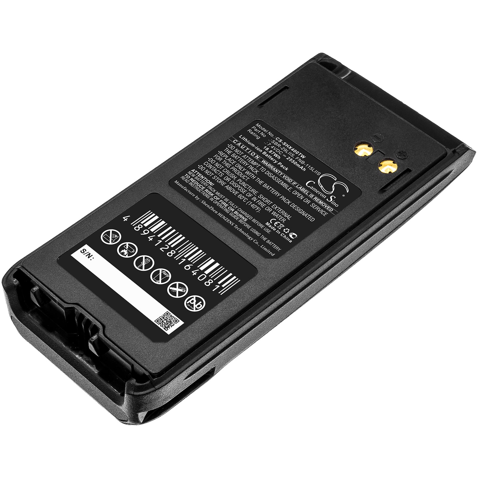 2550mAh Battery for Standard Horizon HX400IS Radio: SBR-29LIIS/FNB-115LIIS Replacement, 7.4V Li-ion