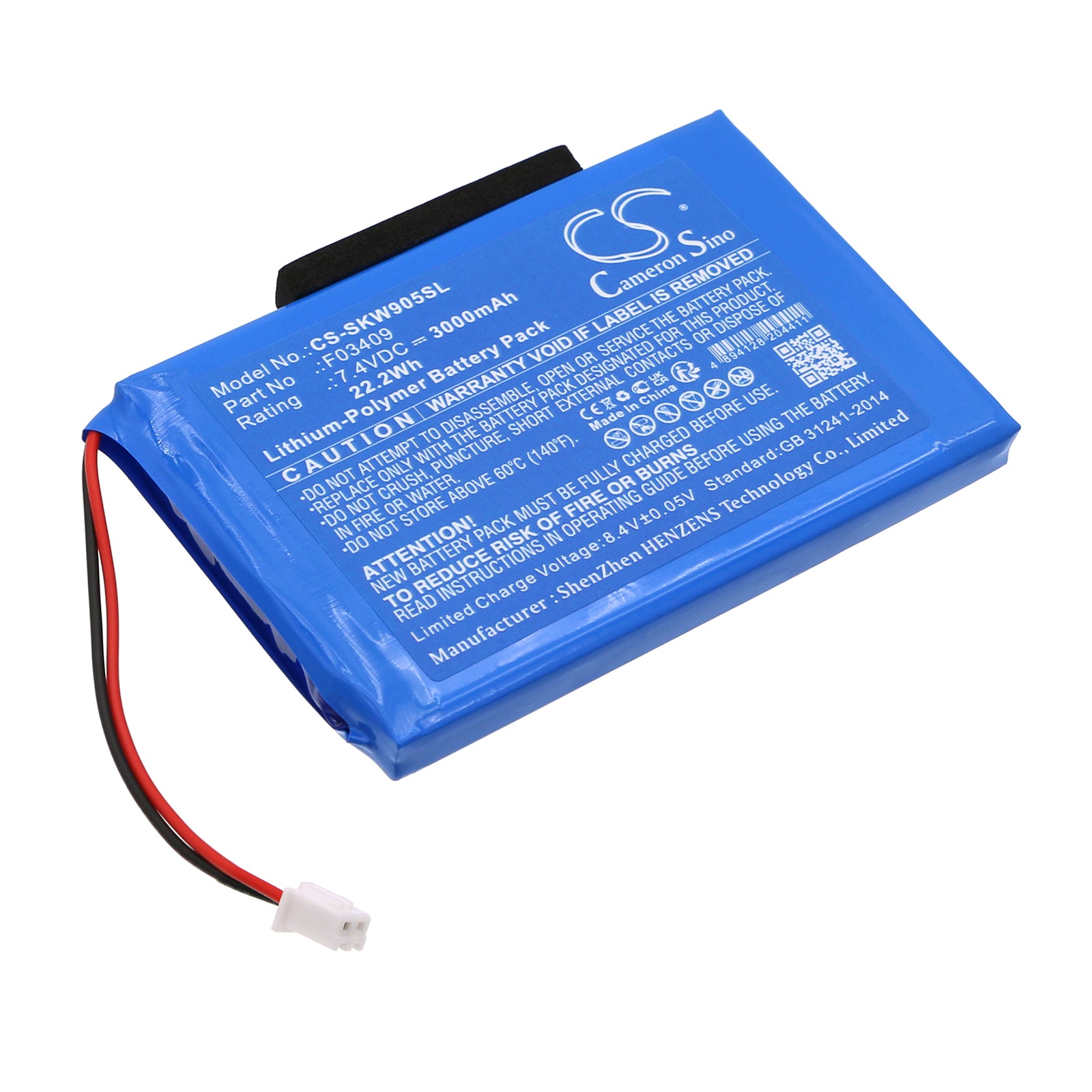 3000mAh 7.4V Replacement Battery for Satlink Satellite Finders: WS-6906, WS-6908, WS-6909, WS-6916, WS-6918, WS-6933, WS-6934, WS-6936 Series