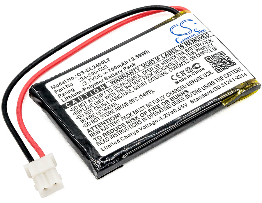 700mAh 3.7V Li-Poly Battery for SL-24000 Solar Light - Replacement for 24-800-002 & PLB-24-800-006 (49.2x30x4.9mm)