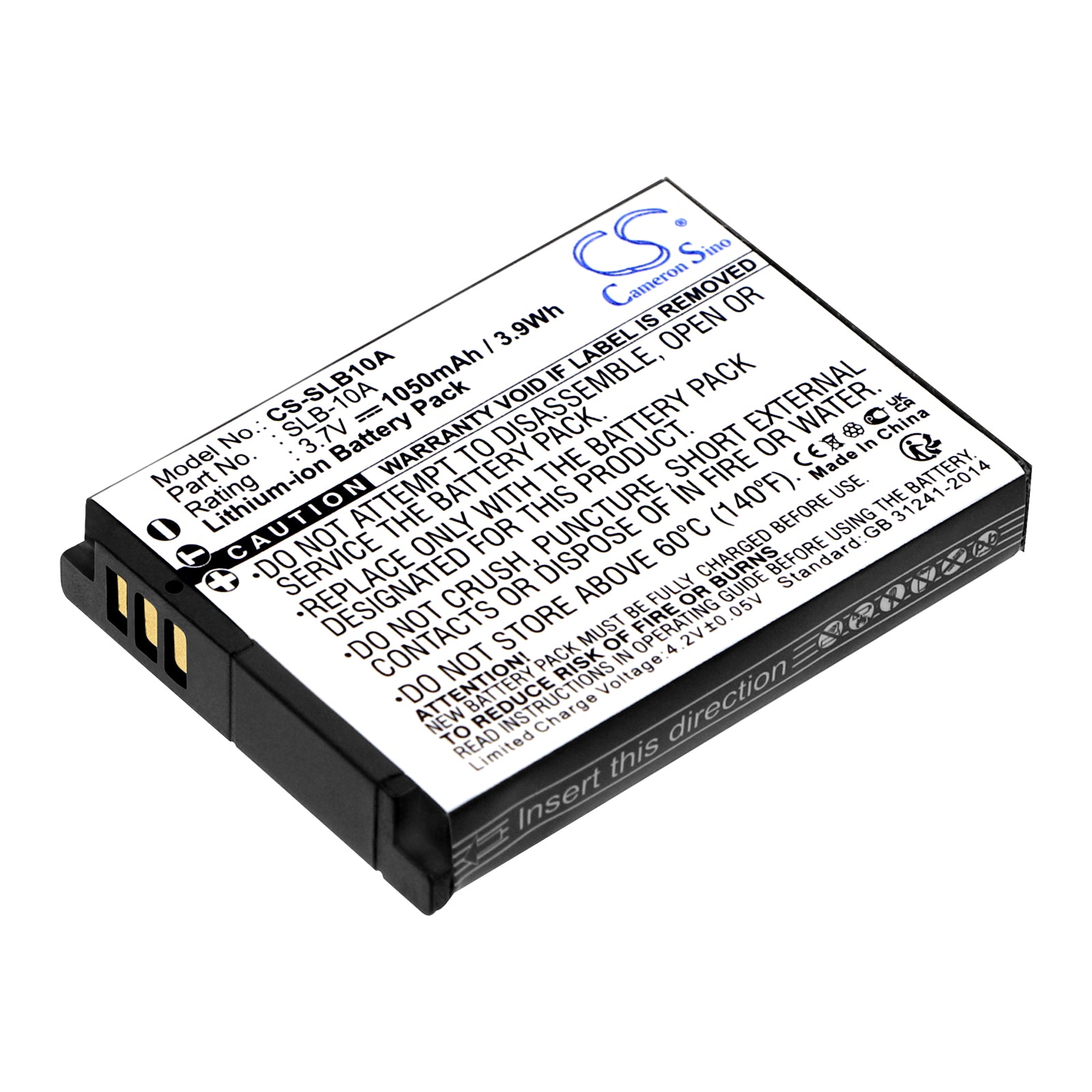 1050mAh Replacement Battery for AKAI ADV-H8000 Pro, Samsung, SeaLife, Scubapro Cameras - 3.7V Li-ion Power