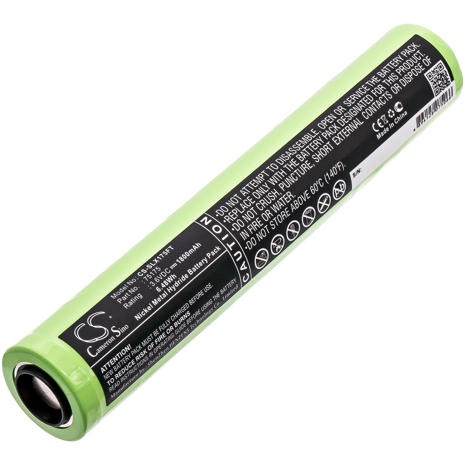 1800mAh 3.6V Ni-MH Rechargeable Battery for Peli M9, Black Knight M9, & Streamlight Stinger Flashlights