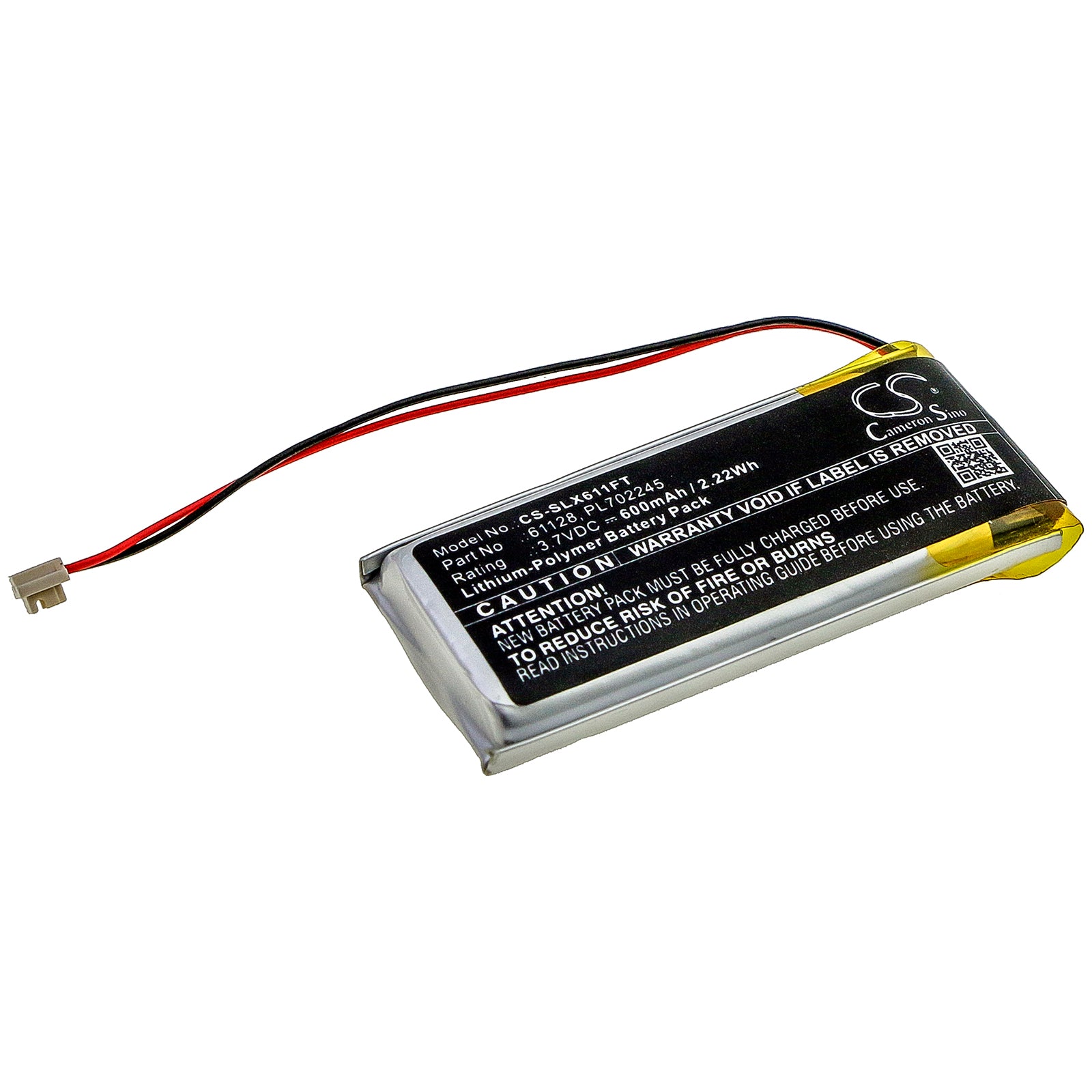 600mAh 3.7V Li-Polymer Replacement Battery for Streamlight ClipMate USB Flashlight