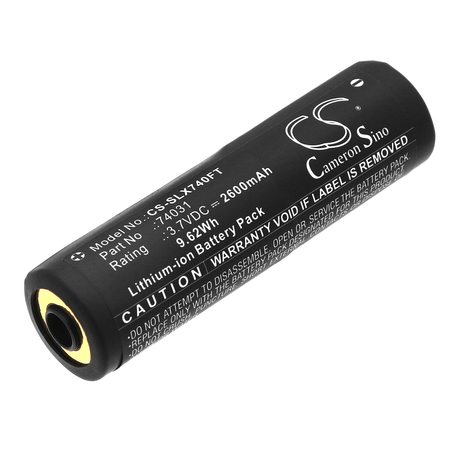 2600mAh Li-ion Replacement Battery for Streamlight Strion & ProTac HL USB Flashlights, 74175, 3.7V