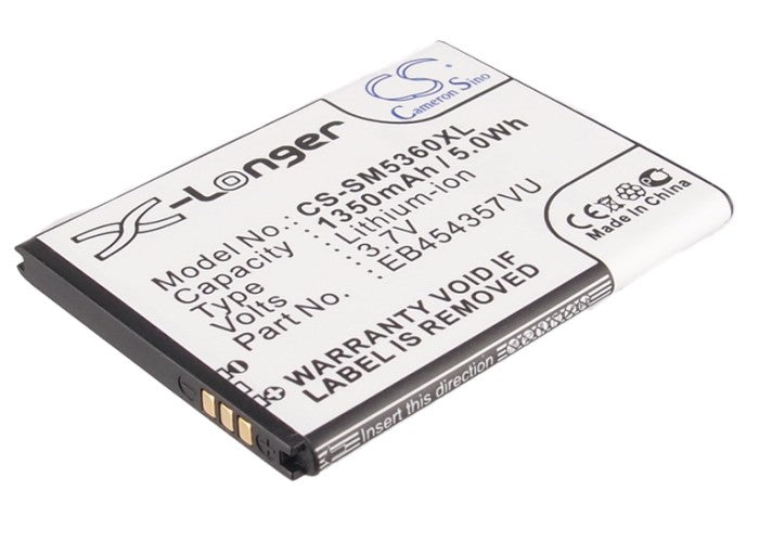 1350mAh Replacement Battery for Samsung Galaxy Y/Pocket/Wave Y - EB454357VU 3.7V Li-ion - Premium Grade Cell Phone Battery