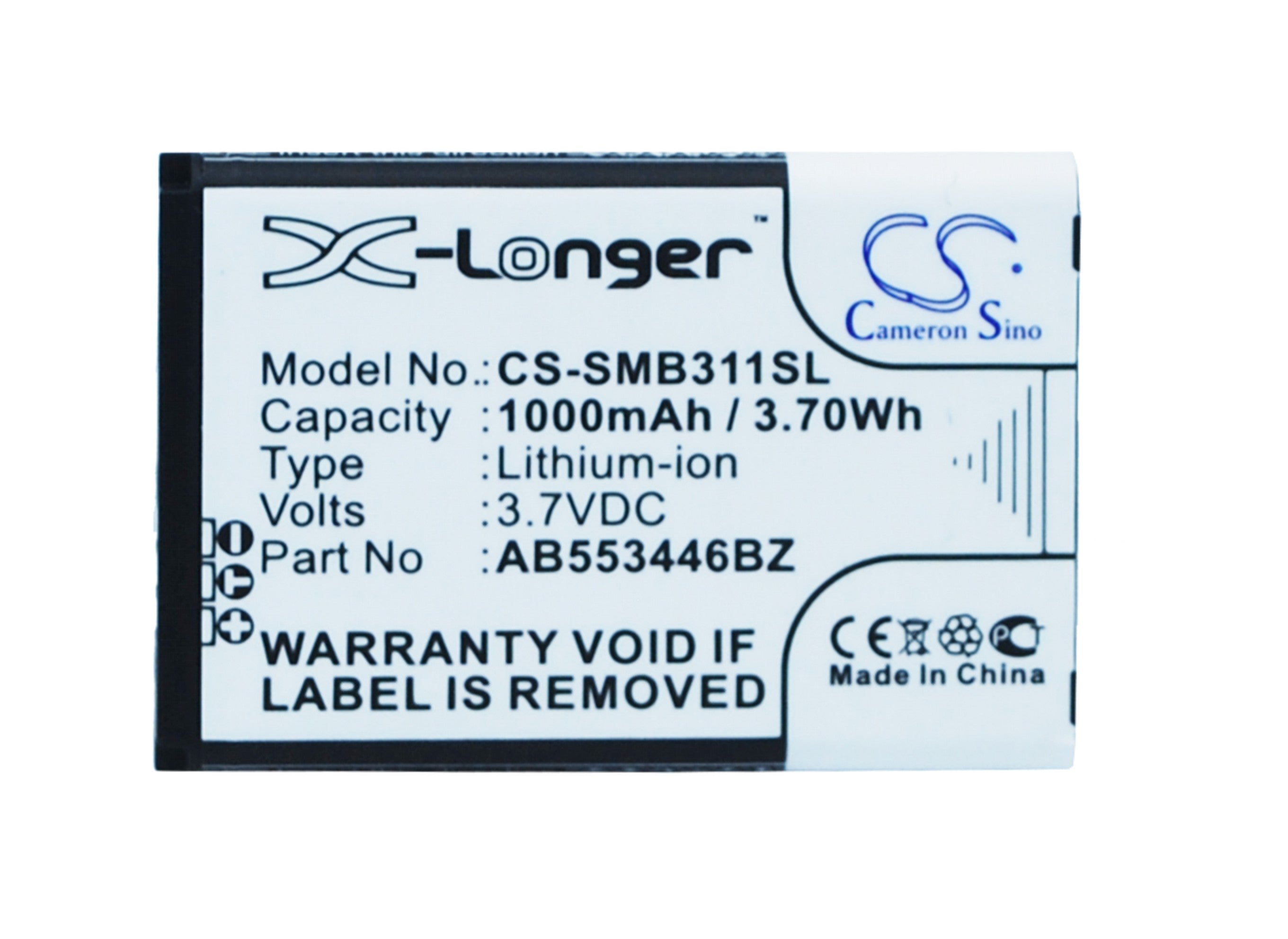 1000mAh Replacement Battery for Samsung Gusto 3 SM-B311 Series - 3.7V Li-ion Phone Battery AB553446BZ