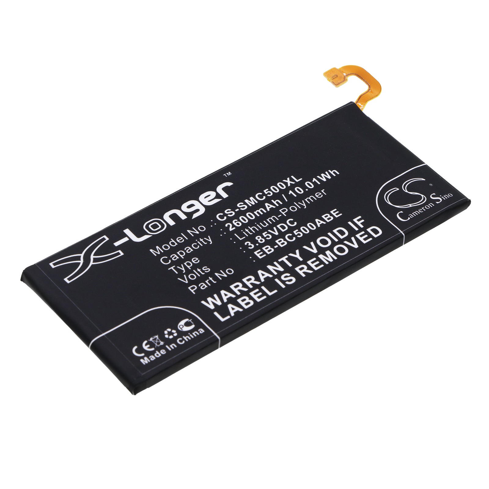 2600mAh Replacement Battery for Samsung Galaxy C5/Pro Duos SM-C5000 C5010 C5018 - 3.85V Li-Polymer - Phone Repair Part
