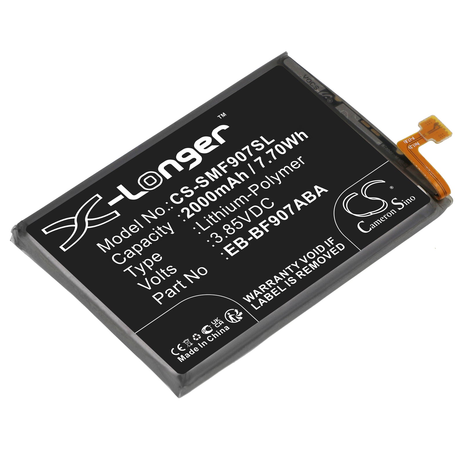 Galaxy Fold 5G Replacement Battery: 2000mAh, 3.85V Li-Polymer (SM-F907N/BM, EB-BF907ABA)