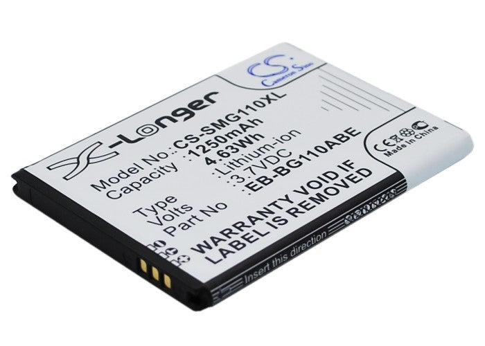 Samsung Galaxy Pocket 2 Battery: 1250mAh Replacement - EB-BG110ABE, SM-G110 Series, 3.7V Li-ion