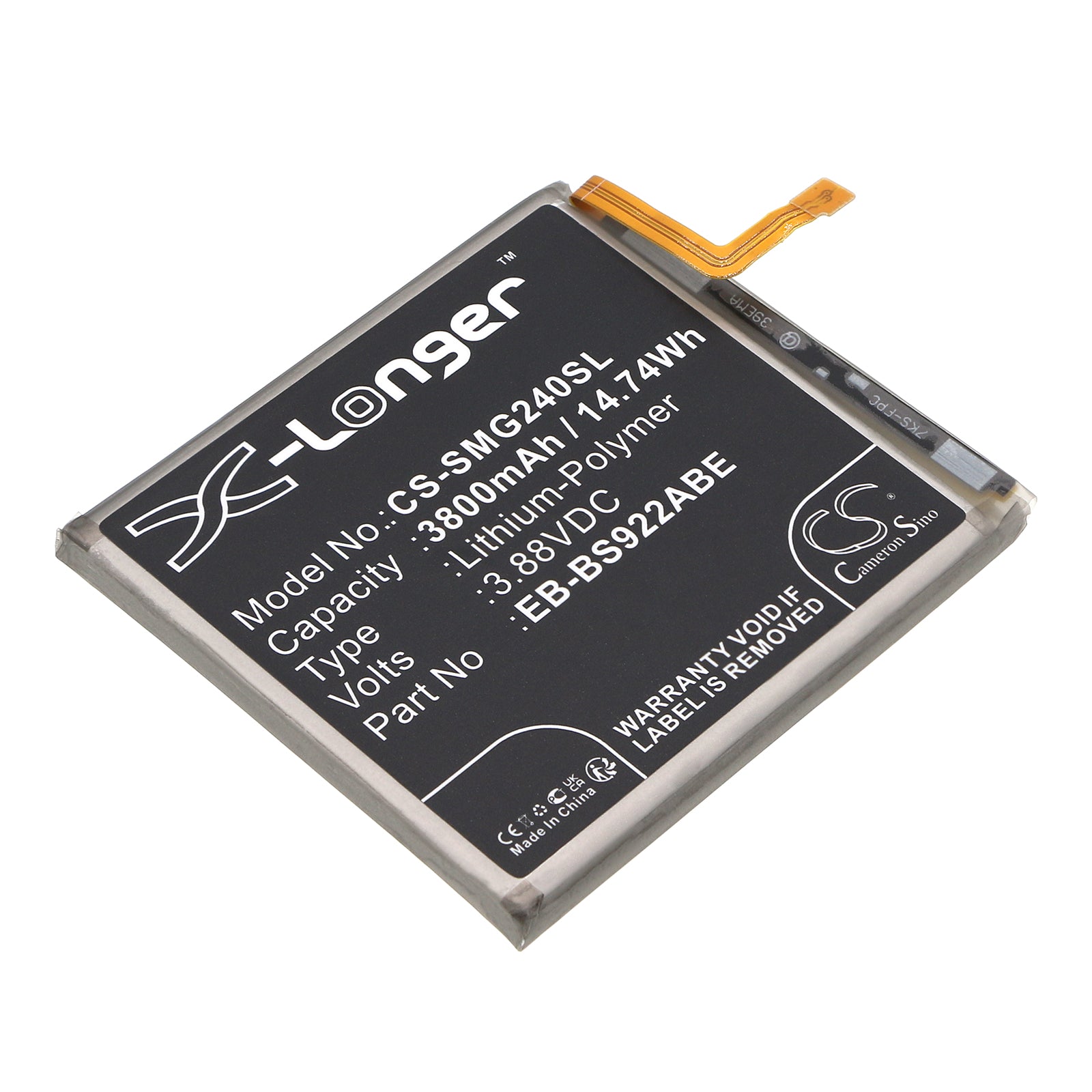 3800mAh Replacement Battery for Samsung Galaxy S24 (SM-S921) - Extended Life Li-Polymer Battery, 3.88V