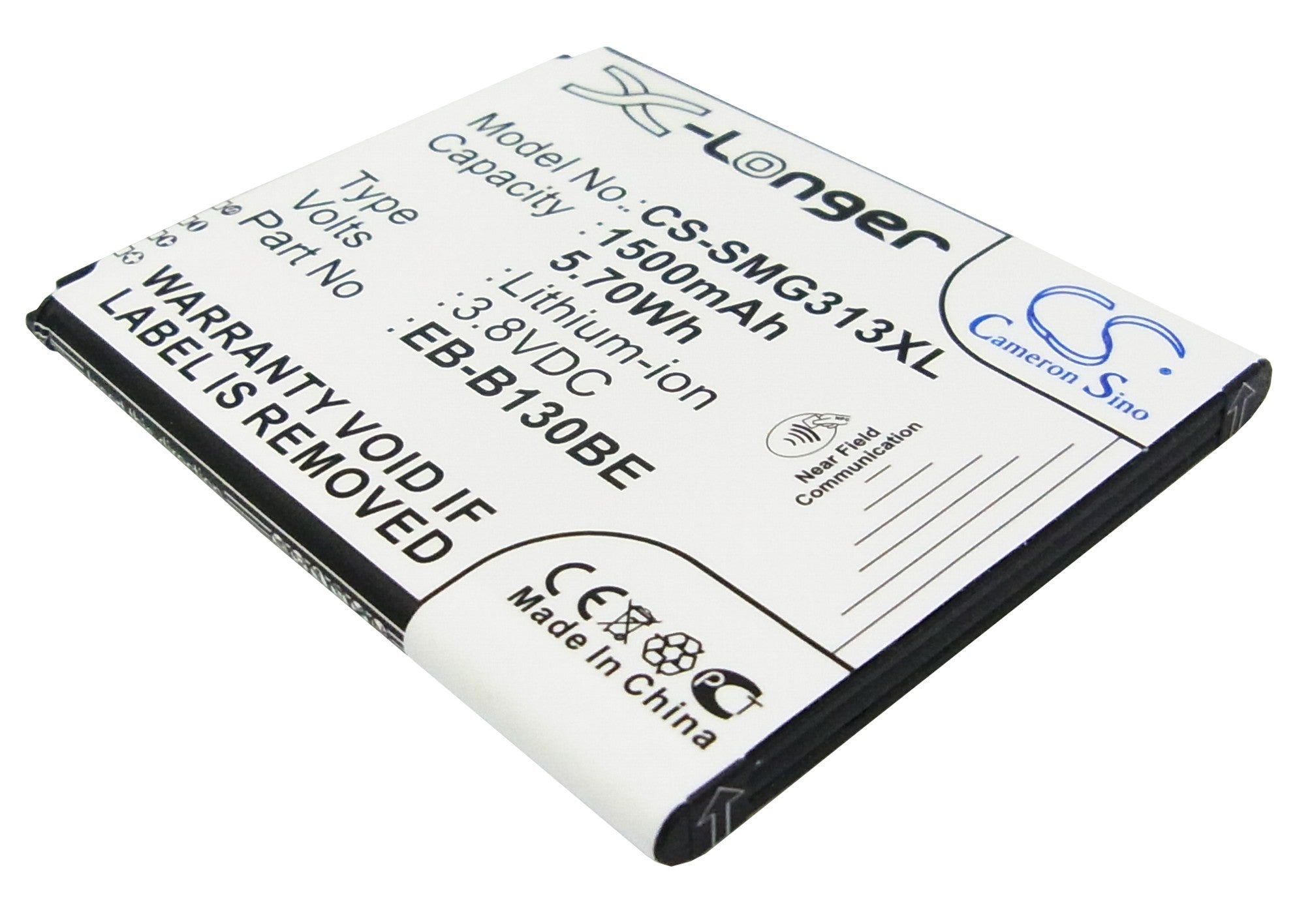 1500mAh Replacement Battery for Galaxy Ace 4, J1 Mini, S Duos 3 - 3.8V Li-ion (EB-B130BE)