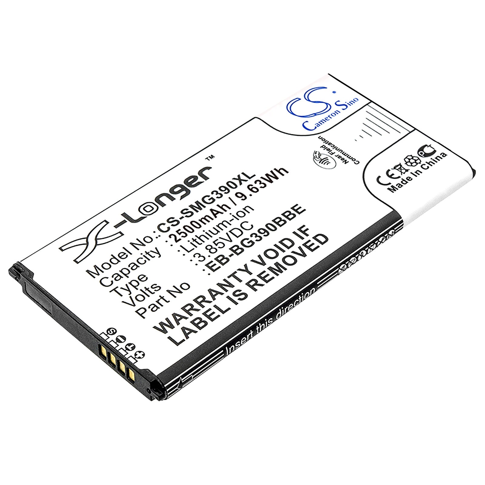 2500mAh Replacement Battery for Galaxy Xcover 4 SM-G390 Series - Li-ion 3.85V 9.63Wh