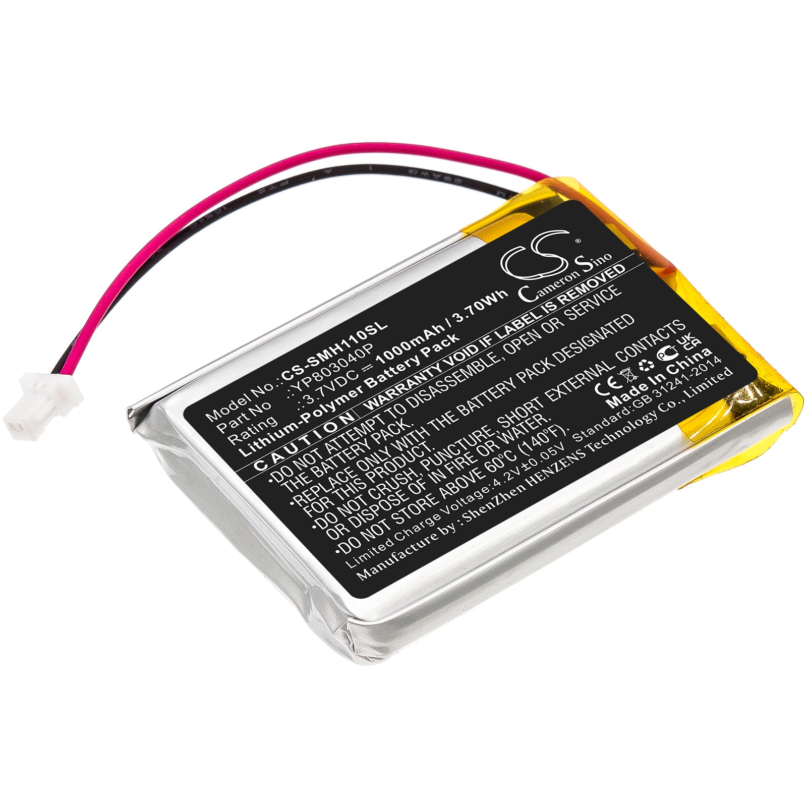 1000mAh Replacement Battery for Sena 10C & 10C Pro Headsets, 3.7V Li-Polymer (YP803040P) - Power Up Your Ride!