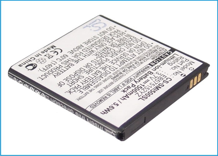 Samsung Fascinate SCH-i500 Battery Replacement: Galaxy S, 1500mAh, 3.7V, Li-ion