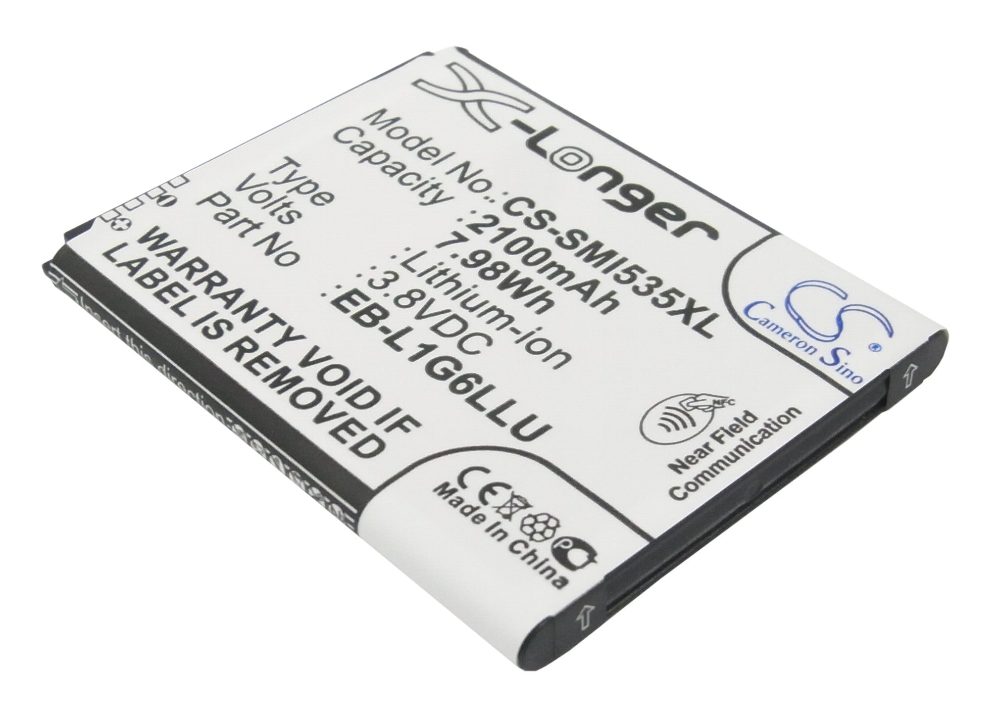 Galaxy S3 Battery Replacement - 2100mAh - All Carriers - AT&T, Verizon, T-Mobile, Sprint - 3.8V Li-ion