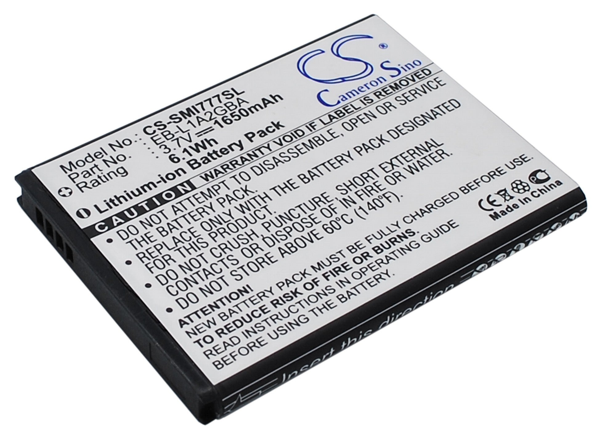 1650mAh Replacement Battery for AT&T Galaxy S II SGH-I777 & Attain 4G - 3.7V Li-ion Power