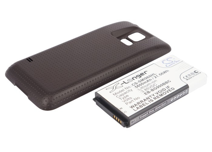 5600mAh Extended Battery for Samsung Galaxy S5 - GT-I9600 SM-G900 - 3.85V Li-ion Replacement - High Capacity