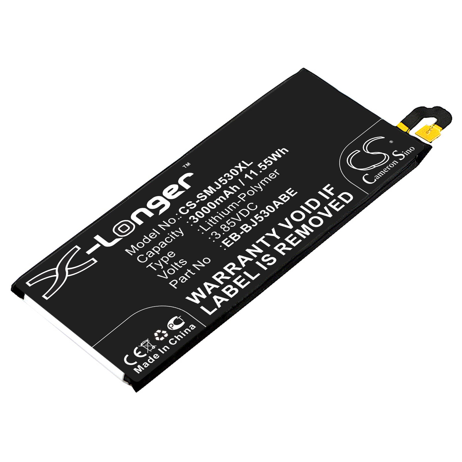 3000mAh Replacement Battery for Samsung Galaxy J5 2017 (SM-J530F/DS, Pro, Duos TD-LTE) EB-BJ530ABE - Extended Life