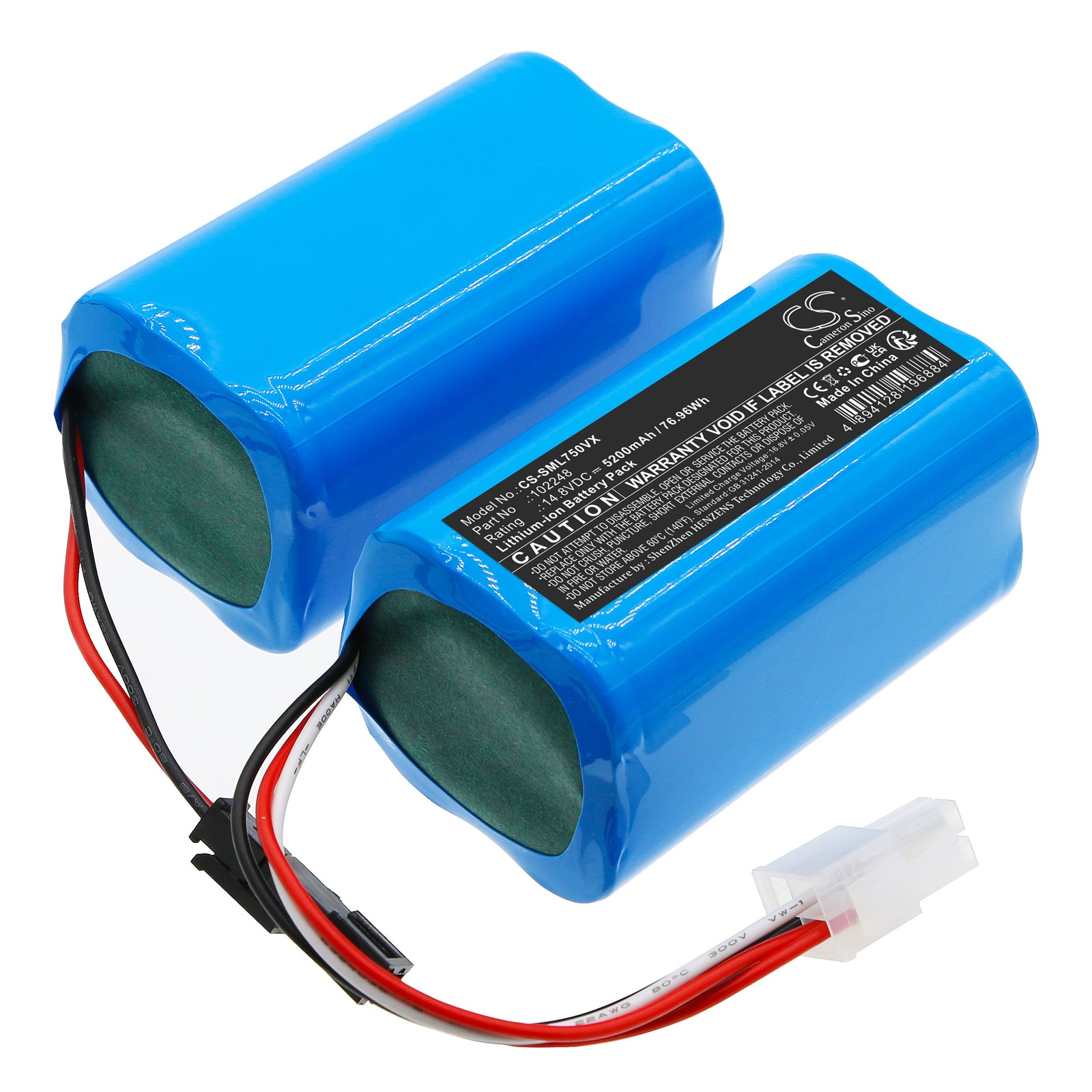 Symbo Laserbot 750 Vacuum Battery: 5200mAh, 14.8V Li-ion Replacement Power Pack - Long Lasting Performance