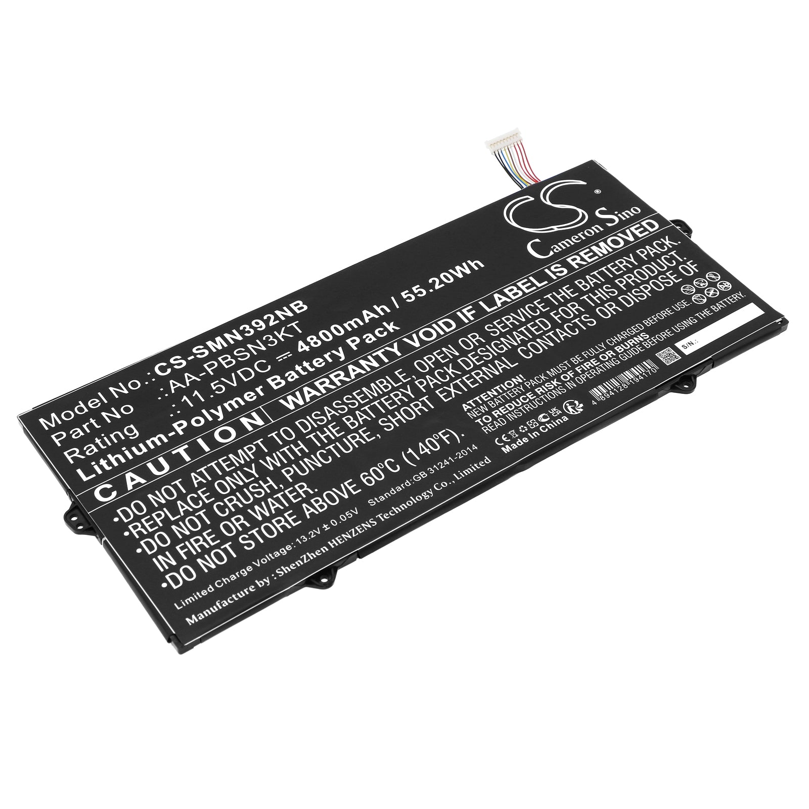 55.2Wh Li-Polymer Battery for Samsung Notebook 7 & 9 Pro - 11.5V 4800mAh - AA-PBSN3KT & BA43-00392A Replacement