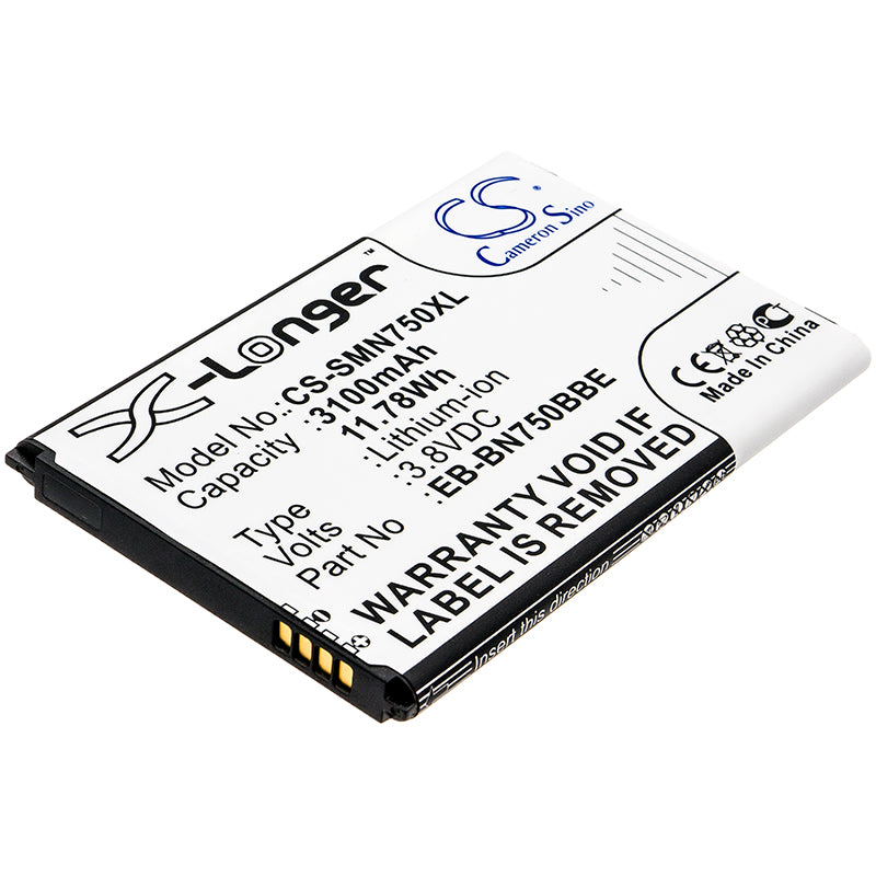 3100mAh Li-ion Replacement Battery for Galaxy Note 3 Neo/Mini (SM-N7505/2/K/S/7/6V) - EB-BN750BBE/BBC, 3.8V