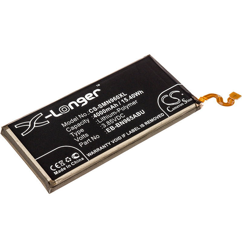 4000mAh Replacement Battery for Galaxy Note 9 - SM-N960U, SM-N960F, EB-BN965ABE - 3.85V Li-Polymer