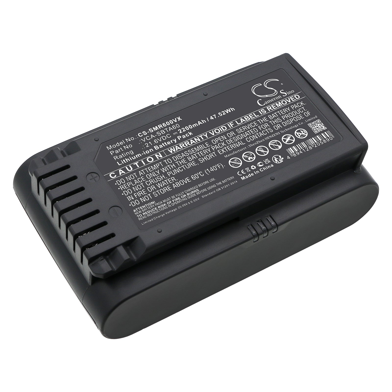 21.6V 1800mAh Li-ion Replacement Battery for Samsung Jet 60, 70, 70 Light Stick Vacuum, VCA-SBTA60 Series