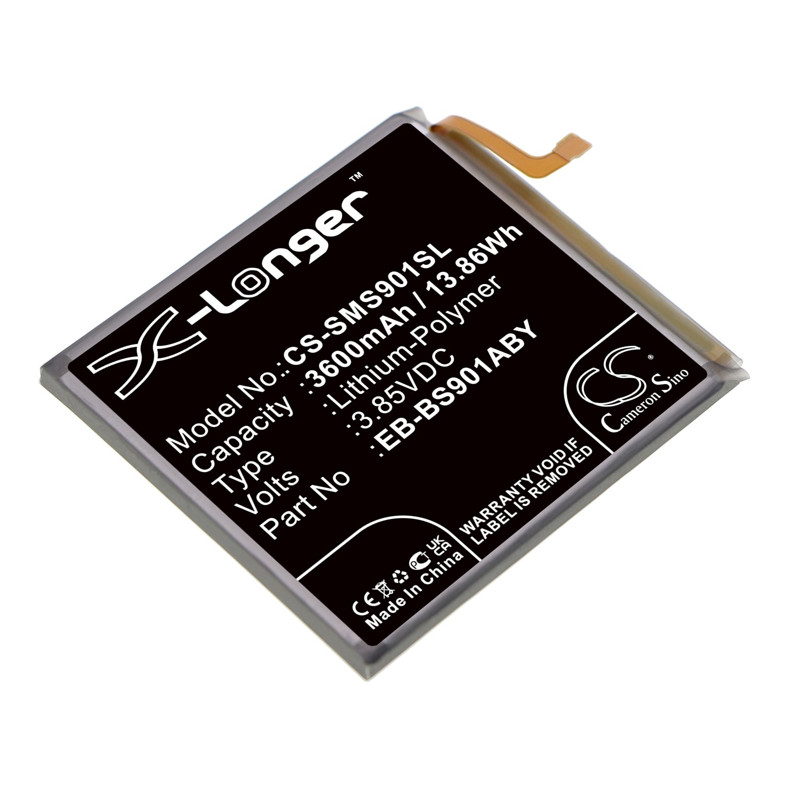 3600mAh Galaxy S22 5G Replacement Battery (SM-S901B/U/W/N) - Premium Li-Polymer, Model EB-BS901ABY