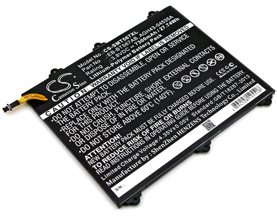 7300mAh Replacement Battery for Galaxy Tab E 9.6 XLTE (SM-T567, SM-T567V, SM-T560NU) - 3.8V Li-Polymer