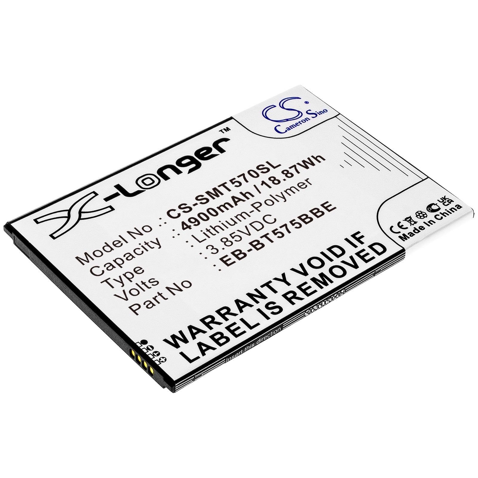 Galaxy Tab Active 3 Battery Replacement: SM-T570, T575, T577 - 4000mAh Li-Polymer Battery, Models EB-BT575BBE, GH43-05039A