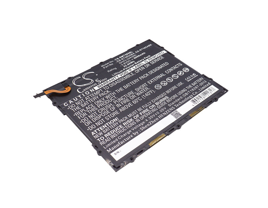 6000mAh Replacement Battery for Galaxy Tab A 10.1" (2016) & Tab E 10.1" - SM-T580, SM-P580 - 3.8V Li-Polymer