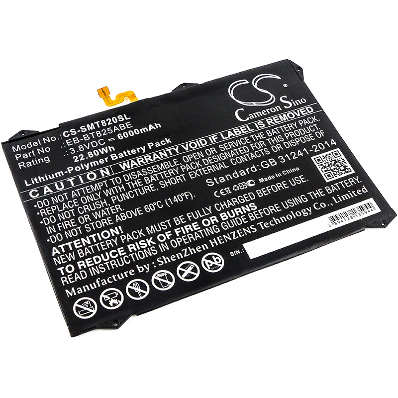 6000mAh Replacement Battery for Galaxy Tab S3 9.7" (SM-T820/T825/T827) - 3.8V Li-Polymer Tablet Battery