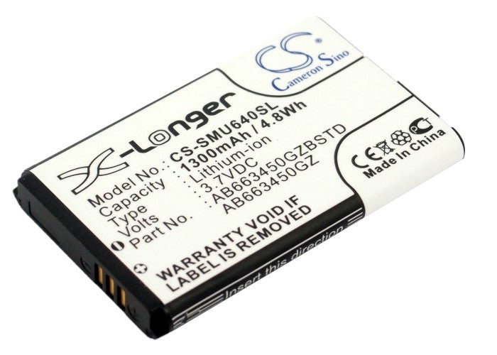 1300mAh 3.7V Li-ion Replacement Battery for Samsung Convoy, Convoy 2, U640, U660, U680 Verizon Cell Phones