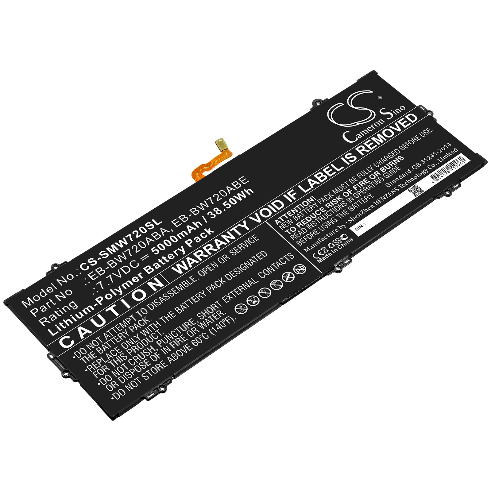 38.5Wh 5000mAh Replacement Li-Polymer Battery for Galaxy Book 12" SM-W720 SM-W728 & TabPro S2 - Tablet Power Solution