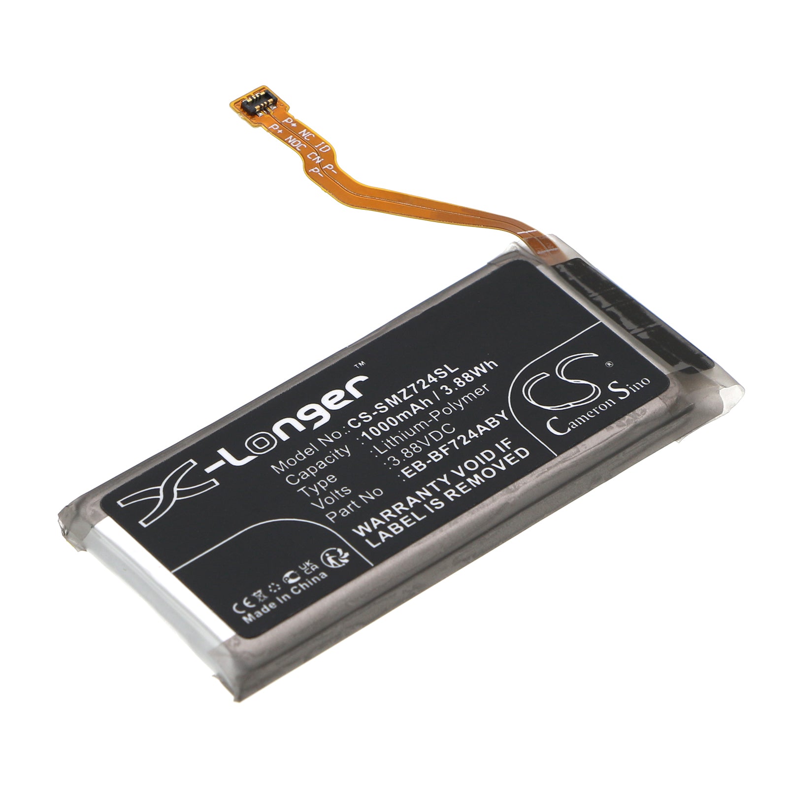 1000mAh Replacement Battery for Galaxy Z Flip 4 (SM-F721U/U1/W/A), 5G UW, Li-Polymer 3.88Wh - Phone Repair Part