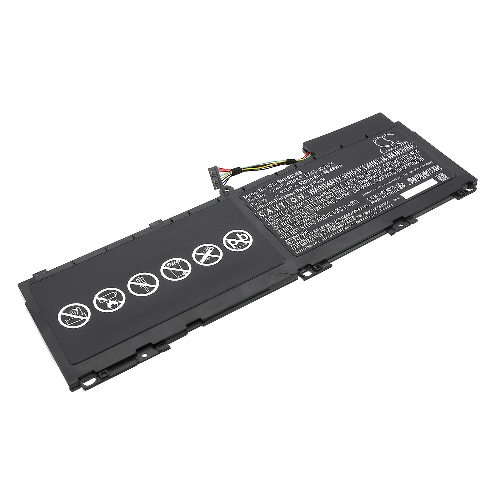 5200mAh Replacement Battery for Samsung NP900X3A Series Laptops - 7.4V 38.48Wh Li-Polymer - AA-PLAN6AR, BA43-00292A